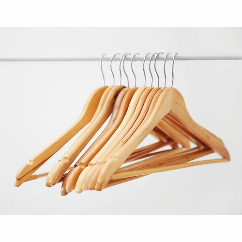 50pc Wooden Clothes Hangers Coat Pant Suit Coathangers Rack Wardrobe
